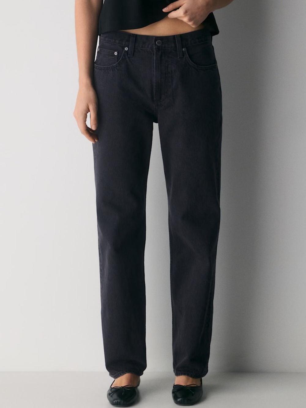 NWT Aritzia Denim Forum The '90s Iggy Lo-Rise Baggy Jean Size 27 -Black Eyeliner